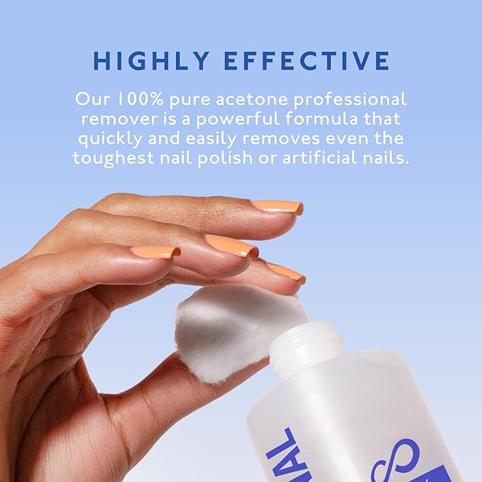 Eternal 100% Pure Acetone- Acetona pura – Quick Professional Ultra-Powerful Nail Polish Remover for Natural, Gel, Acrylic, Shellac Nails and Dark Colored Paints (8 FL. OZ.)