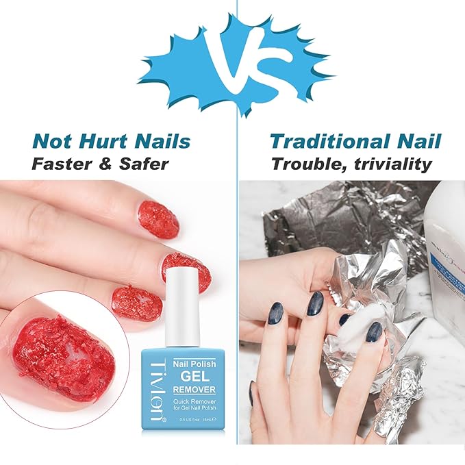 Nail Polish Remover - Easily & Quickly Remove within 3-5minutes｜Magic Gel Nail Polish Remover Without Damaging Nails｜Finger Nail Polish Removerr No Foil, Soaking or Wrapping Required - 0.5oz