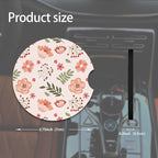 2pcs Cute Pink Flowers Car Coasters, Absorbent Universal neoprener Cup Holder - Image 2