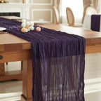 1 Pack Dark Purple Cheesecloth Table Runner 120 Inch Boho Wedding Decor | - Image 7