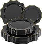 50PCS Black and Gold Plates by WDF
