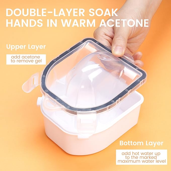 Wifniee Nail Soaking Bowl: 2PCS Soak Off Gel Nail Polish Dip Powder Remover Bowl for Hand Finger- Acetone Proof Manicure Bowl for Salon Home (S1-Black)