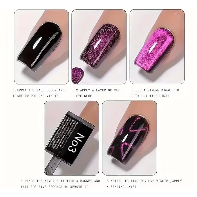 38 PCS Cat Eye Magnet For Nails Cat Eye Gel Nail Polish Magnet 3 IN 1 Cat Eye Magnetic Nail Polish Wand Multifunctional Nail Art Magnet Manicure Design Tools DIY Salon Accessories