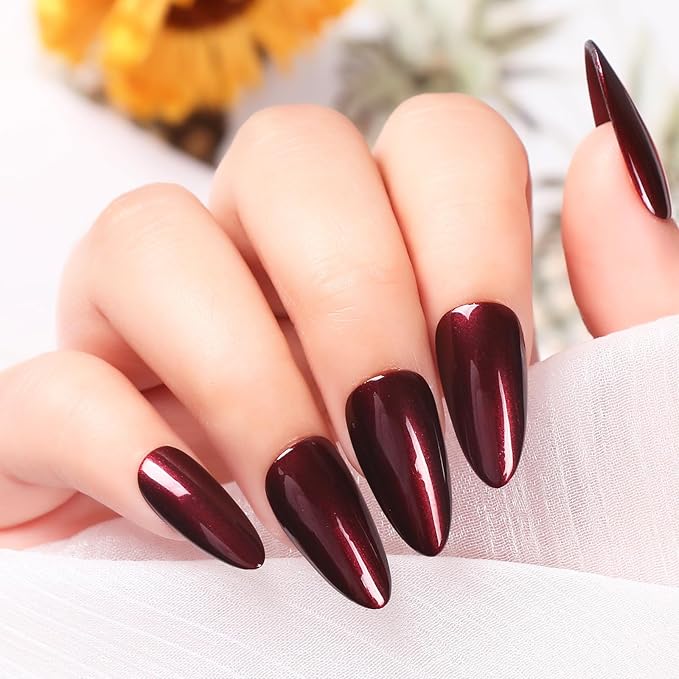 Major Dijit Quick Dry Nail Polish Pearl Wine Red Summer Nail Lacquer for Nail Art Regular Nail Polish 0.41 fl oz.