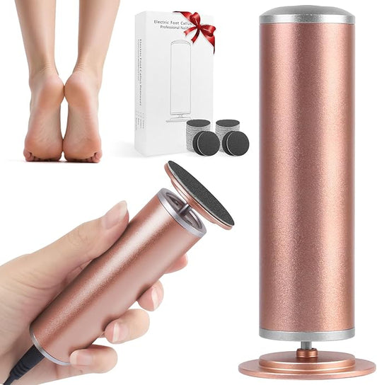 Electric Foot Callus Remover with 60pcs Sandpaper Discs, 4.8IN Aluminum Foot File for Dead Skin and Cracked Heels, 800RPM Professional Pedicure Tool for Home Spa Use