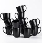 AmorArc 12 OZ Coffee Mugs, Matte Black Coffee Cups by AmorArc