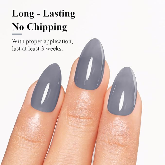 Imtiti Jelly Gel Polish, 15ML Sheer Grey Jelly Gel Nail Polish Translucent Spring Summer Nail Gel Polish LED UV Gel Nail Polish for Nail Art DIY Manicure