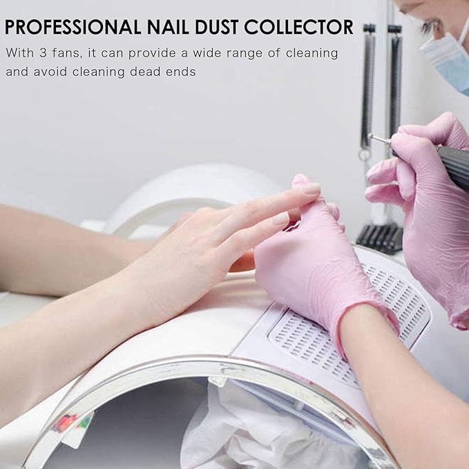 Nail Dust Collector Powerful Nail Vacuum Dust Collector, 40W Nail Dust Vacuum Cleaner Dust Extractor for Poly Nail, Acrylic Fan Vacuums Dust Suction Machine Manicure Dust Collector for Nails