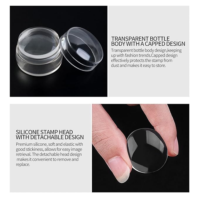 Nail Art Stamper Kit Your Perfect Choice for Effortless Nail Art Short Jelly Stamper for Nails Ideal for Nail Salon or Home User Easy to Use