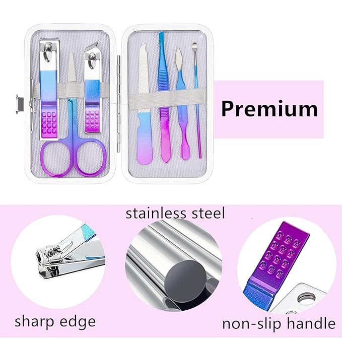 Manicure Set Nail Clipper Set Women Men Travel Nail Clipper Kit Personal Care Tools with Portable Case Manicure Tools Grooming Kit for Men Women Teens Family Friends