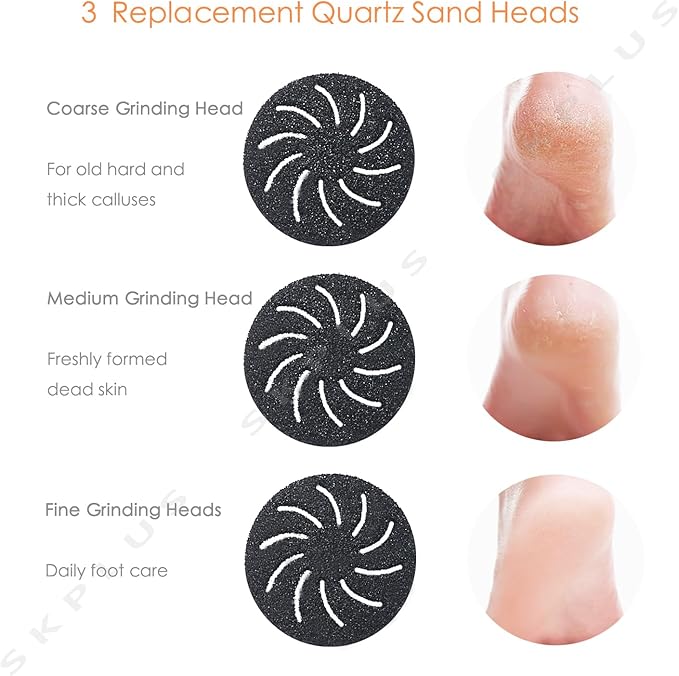 Electric Callus Remover with Dander Vacuum for Feet, Portable 36 in 1 Pedicure Kit Foot File Callus Remover, Waterproof Rechargeable Foot File for Foot Care with 3 Heads&LCD Display