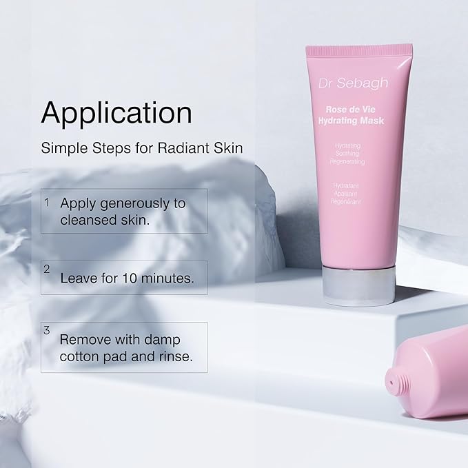 Dr Sebagh Rose de Vie Hydrating Face Mask (3.38 fl oz) - Collagen-Rich Moisturizing and Hydrating Mask for Face - Skin Care Face Mask for Dewy, Glowing Skin