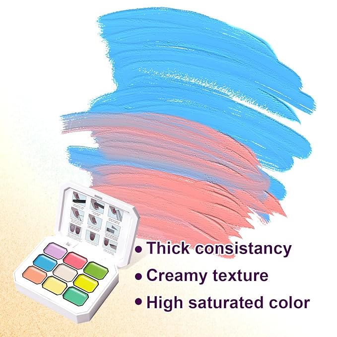 Gradient Painting Gel, 9 Colors Ombre Gel Nail Polish for 3D Nail Sculpting Gel Painting Effect Pigment Pat Nails Aura Nails, French Manicure Long Lasting Home Salon Nail Art Easter Egg