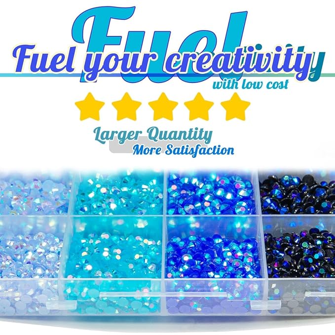 Blue Jelly Resin Rhinestones Bulk 3mm 4mm 5mm Flatback Royal Blue Stones for Crafting Non-Hotfix Teal Blue Sapphire Blue AB Resin Gems Diamonds for Nails Eyes Face Makeup Tumblers DIY Crafts