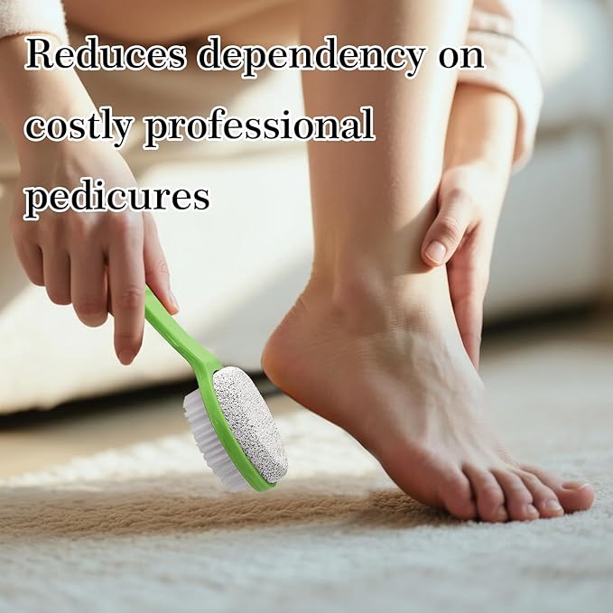 Foot Callus Remover, Double-Sided Pumice Stone Brush for Feet (Blue, Green, Rose Pink, 3 Pack)