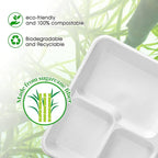 Compostable Disposable 5 Compartment Paper Plates, 10.25inch | 125 Pack - Image 7