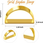 Gold Napkin Rings Set of 12, Semicircle Metal Bright Gold Napkin Holder Buckles - Image 7