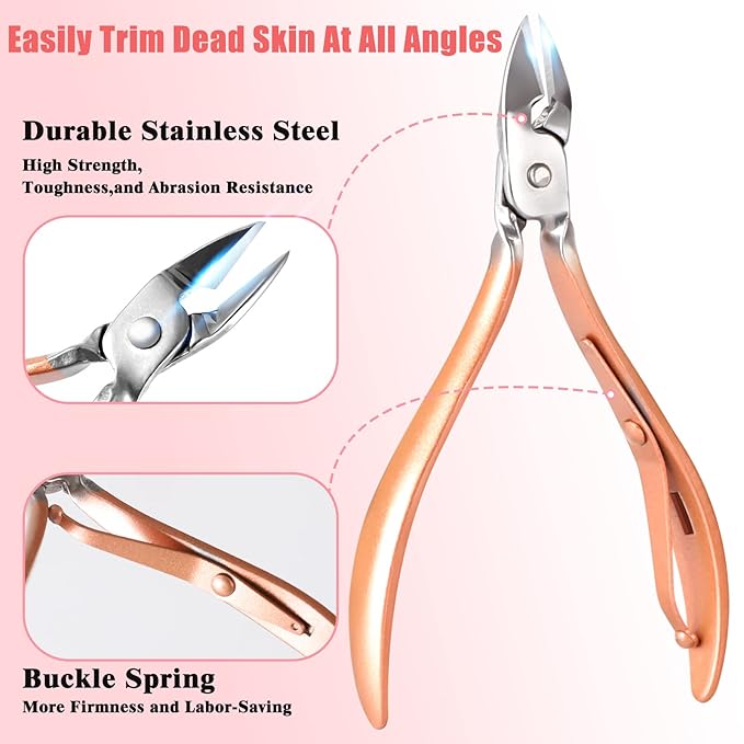 Manicure Set Pedicure Kit Womens Nail Clippers Set 32 in 1 Professional Grooming Care Tools Nail Kit Including Facial, Fingernails and Toenails Care with Travel Case Women (Rose Pink_32 in 1)