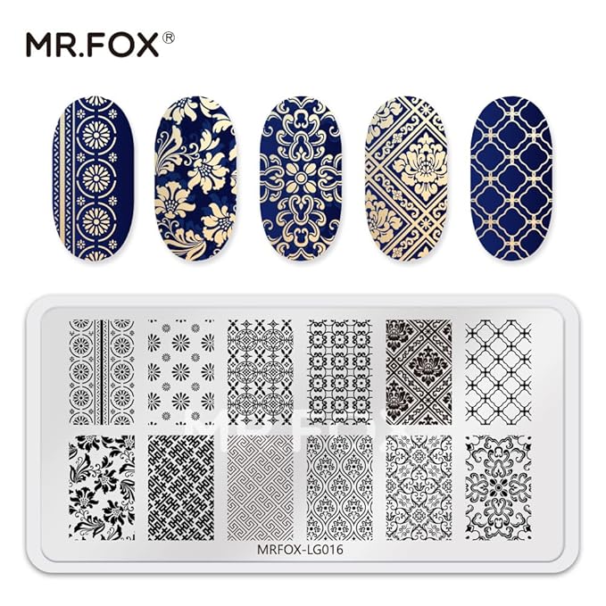 6 Pcs Nail Plates Stamping Set Dragon Patterned Chinese Traditional Decoration Style Nail Art DIY Stamping Template