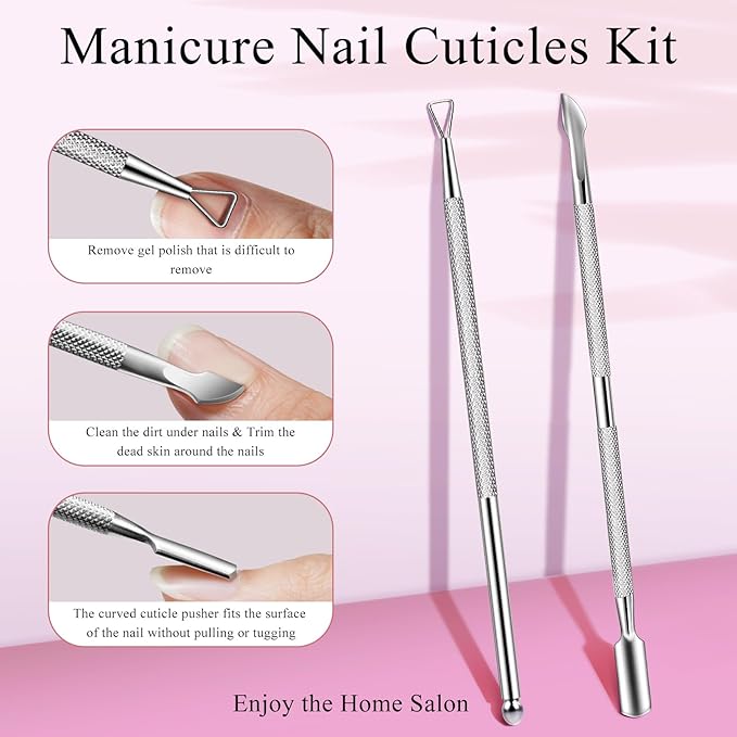Nail Soaking Bowl, IKOCO Gel Nail Polish Remover Kit with Manicure Bowl, Cuticle Oil, Easily Soak off Dip Powder Remover for Salon-Quality Results at Home, Pink