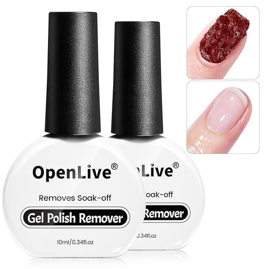 2 Bottles of 10ml Nail Gel Quick Remover, Professional Nail Gel Remover, Removes Quickly and Easily in 3-5 Minutes, No Need to Soak or Wrap the Gel Remover