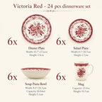 TUDOR ROYAL 24-Piece Porcelain Round Dinnerware Set, Service - Image 3