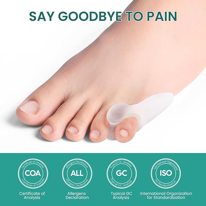 Welnove Tailor's Bunion Corrector Pads - 8 Pack Pinky Toe Protector, Bunion Cushion with Separator for Women Men, Gel Bunion Shield for Foot Pain Relief(Shield Spacers)