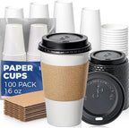 Fit Meal Prep 16 oz 100 Pack Disposable Coffee Cups by FMPBRANDS