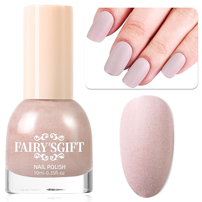 Matte Nail Polish Air Dry Nail Lacquer for Nail Art Varnish, Mist Effect Matte Finish Velvet Nail Polish, 0.35 fl oz (Light Gray-07, 10 ML)