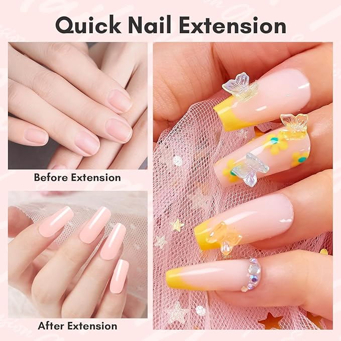 Makartt Poly Nail Gel 50ML Gel Builder for Nails,Light Nude Pink, Gel Nail Extension,Nail Strengthener Hard Gel Color Gel Multifunctional Long-Lasting and Easy to Use for DIY Salon Quality-Peach