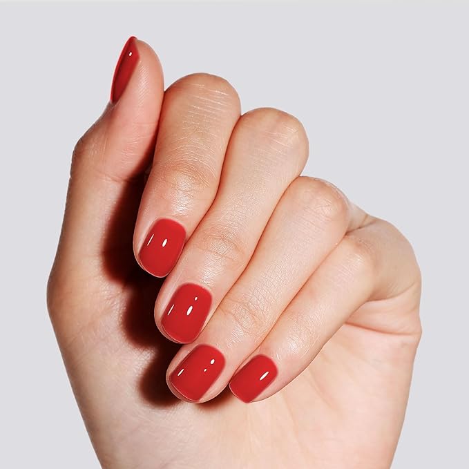 Gellen Red Gel Nail Polish Jelly Gel Polish 18ML 1Pc Sheer Red Nail Gel Polish Nail Lamp Soak off Classic Translucent Nail Polish Salon DIY Nail Art Manicure at Home Holiday Gift for Women, 0.61 Fl Oz