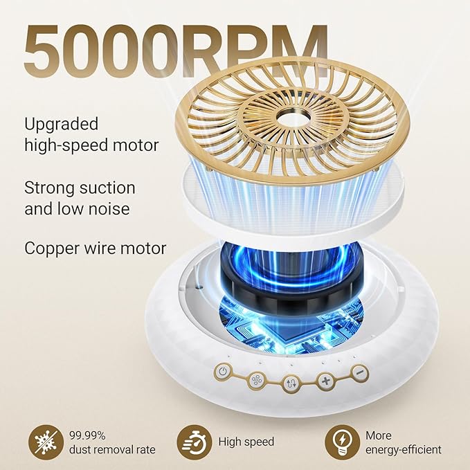 Nail Dust Collector 5000RPM Quiet Vacuum Fan - 30000RPM Nail Drill Electric File with Multiple Professional Grinder Bits(2 in 1 Set),Home & Salon Manicure - Beginners & Pros