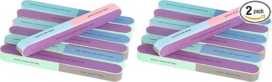 12 Pieces 7 Way Nail Files and Buffers, Professional Nail Buffing Files Buffing Block for Shaping, Contouring, Smoothing, Polishing, Shining Natural Nails (Pack of 2)