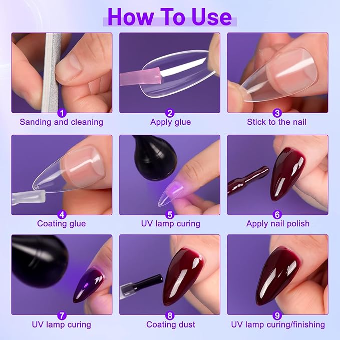 AORAEM LED Nail Lamp 3W LED Nail Portable Manicure Dryer Gel Polish Curing Light with Black Gooseneck Uv Light for Gel Nails Tips USB Plug Play Nails Salon and Home DIY