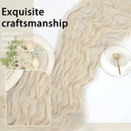 8 Pack Ivory Cheesecloth Table Runner 17x108 inch Boho Gauze Cheese Cloth Table - Image 7