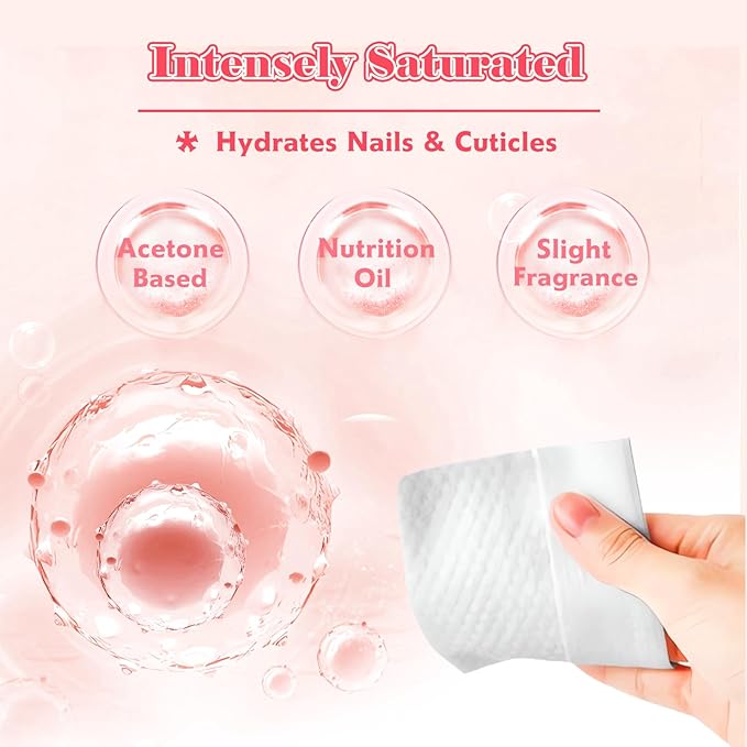 Nail Polish Remover Pads 30PCS Acetone Pads Individually Packaged Nail Polish Remover Wipes Quick Removal Travel-Friendly Wet Wipes