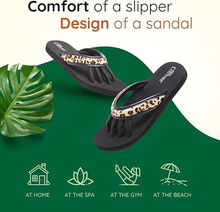 Pedi Couture Pedicure Sandals with Built In Toe Separators for Women - Comfortable Spa Style Flip Flops for Home, Salon, Yoga & Gym Use