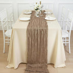 12 Pack Nude Cheesecloth Table Runner 120 Inch Boho Wedding Decor | Cheesecloth - Image 4