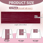 12 Pcs Burgundy Christmas Cheesecloth Table Runner 10Ft, Gauze Table Runners - Image 3