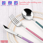 VANVRO Mirror Silver multicolor Silverware Set, 20-Piece Stainless Steel - Image 4