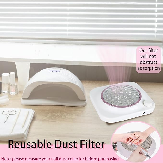 4 Pcs Nail Dust Collector Filter Replacement Filter Reusable Dust Collector Filter No Spilling Dust Filter for Nail Dust Machine Manicure Tools Nail Salon Home Use
