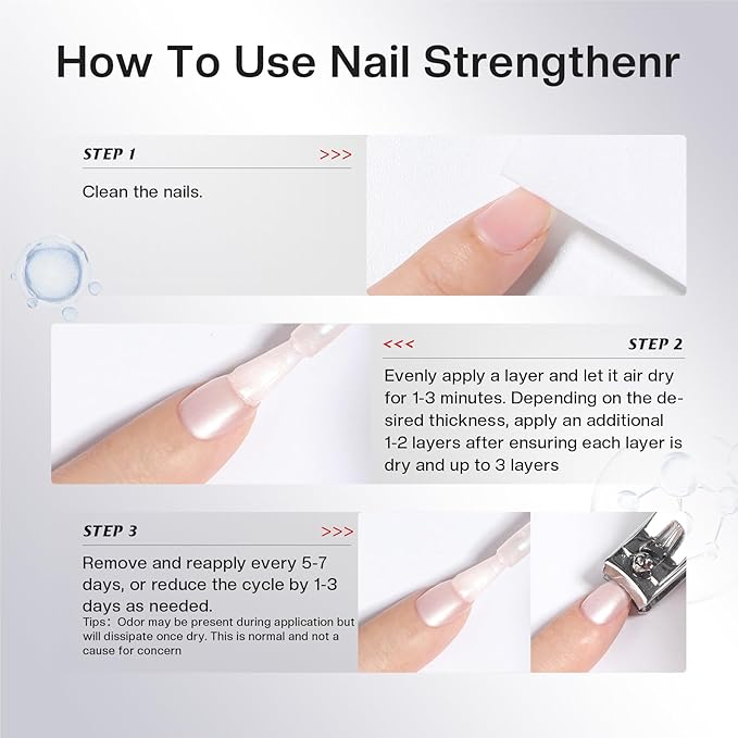 Morovan Nail Strengthener and Growth: Sparkle Pink Nail Polish Hardener for Damaged Nails Natural Concealer Foundation Air Dry Prevents Discoloration Essential Manicure Care Gift Women