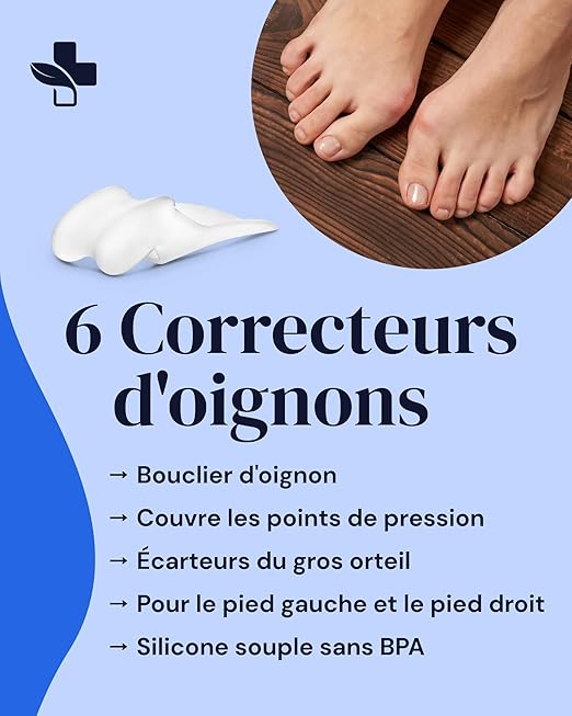 YOGAMEDIC Bunion Corrector for Women Big Toe - 6-Piece Gel Pads, One Size - Toe Separators for Women & Men, Bunion Relief & Hallux Valgus Support