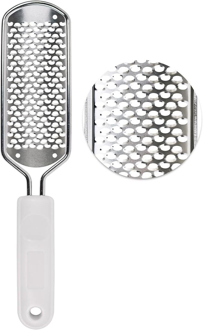 OWIIZI Foot File Pedicure Foot Scrubber for Callus Remover, Stainless Steel Foot Exfoliator Grater Feet Rasp Scraper Hard Cracked Dead Skin Removers for Wet and Dry Foot