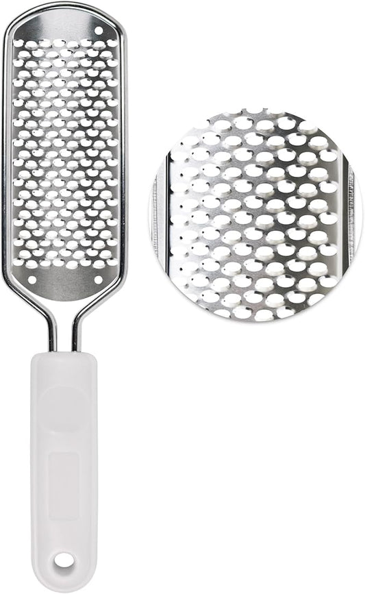 OWIIZI Foot File Pedicure Foot Scrubber for Callus Remover, Stainless Steel Foot Exfoliator Grater Feet Rasp Scraper Hard Cracked Dead Skin Removers for Wet and Dry Foot