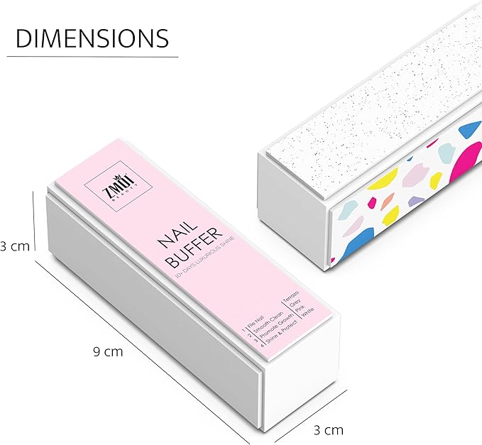 Pro Nail Buffer Block – 2 Pack Luxurious Shine Korean 4-Way Nail Buffing Block Pink – Natural Shine Nails – Manicure/Pedicure Tools for Home and Salon