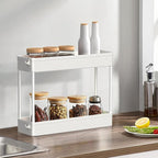 2-piece Set Slim Storage Cart 3 Tier, Bathroom Organizer Rolling Utility - Image 3