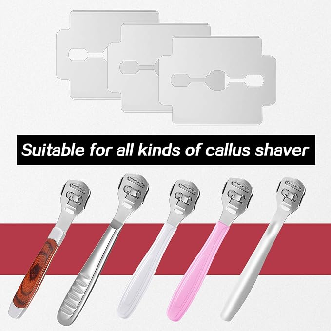 Mudder 120 Pieces Callus Shaver Replacement Blades Corn Plane Stainless Steel Blades Foot Care Tool for Removing Callus