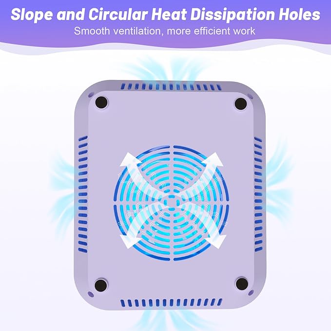 Nail Dust Collector, Dust Collector Nail Tech with 2 Reusable Filters & 1 Cleaning Brush, HPro Powerful Suction Nail Vacuum Dust Collector for Acrylic Nail Polishing, Nail Salon, Home