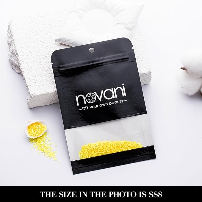 Novani 3000 Pieces Flatback Rhinestones Glass Round Gems Neon-Yellow Crystals for Nail Art DIY Crafts Clothes Shoes,SS6,1.9-2.0mm